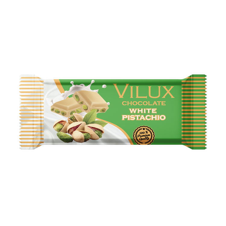 Vilux White chocolate with pistachio