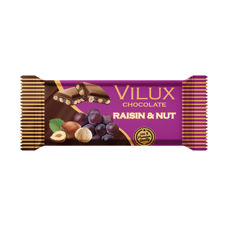 Vilux Chocolate bar with hazelnuts and raisin