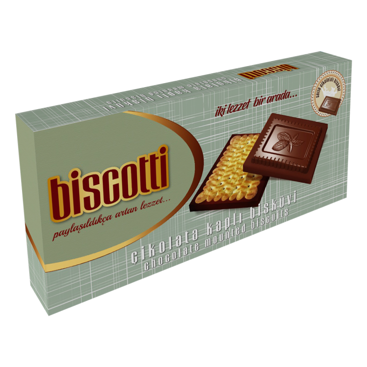 Biscotti Biscuit covered with chocolate
